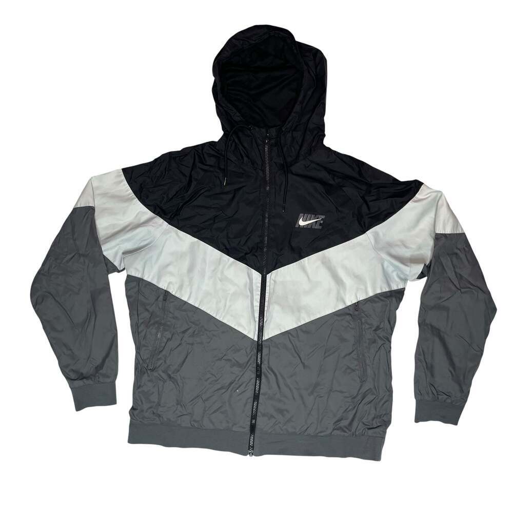 Nike Windrunner Jacket Black Gray White Hooded XL